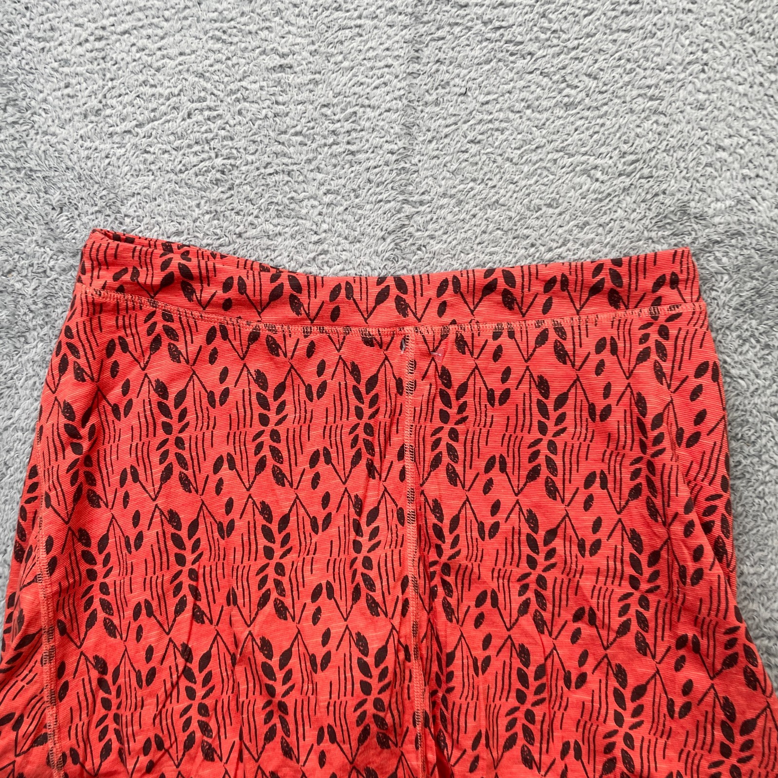 Toad And Co Skirt Womens Medium Orange A Line Botanical Print Cotton Stretch