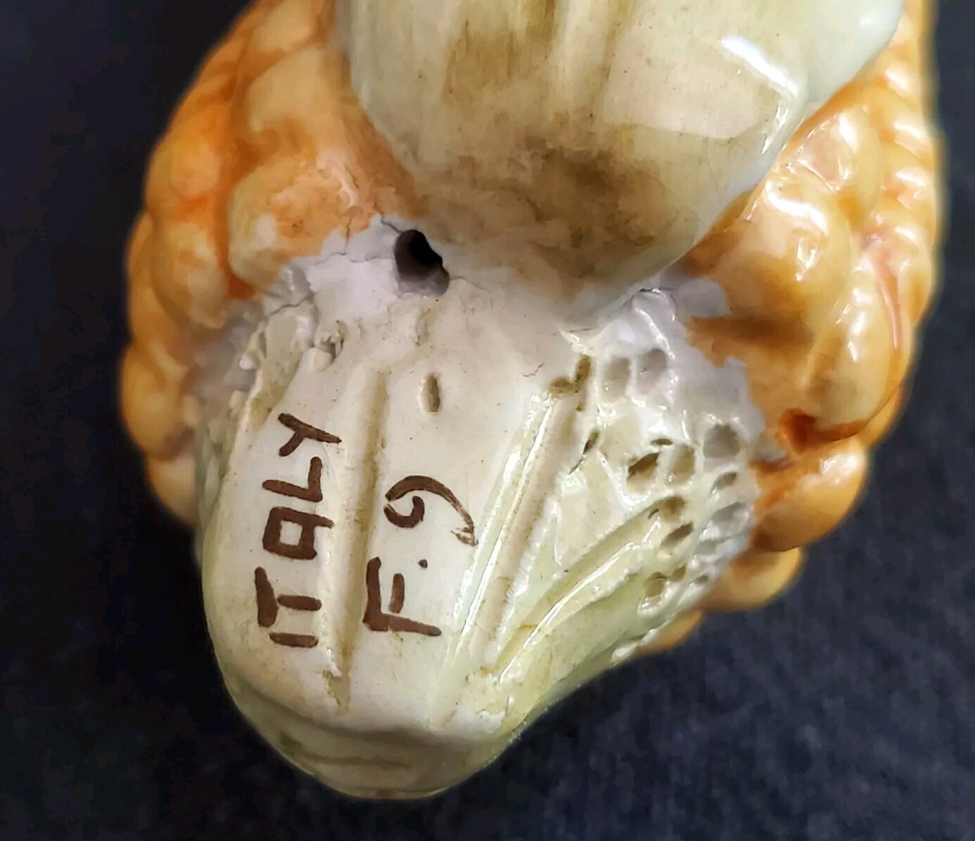 VTG MCM Signed ZACCAGNINI Majolica Italy Ceramic Sculpture Ear of Corn 10"