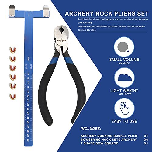 Archery Bow String Points Nock Pliers Set T Shape Bow Square Ruler Kit