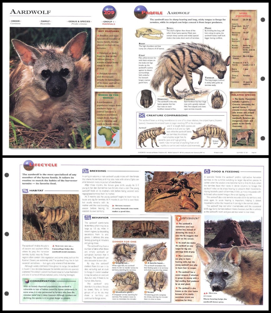 Fold-Out Sheet - Aardwolf - 209