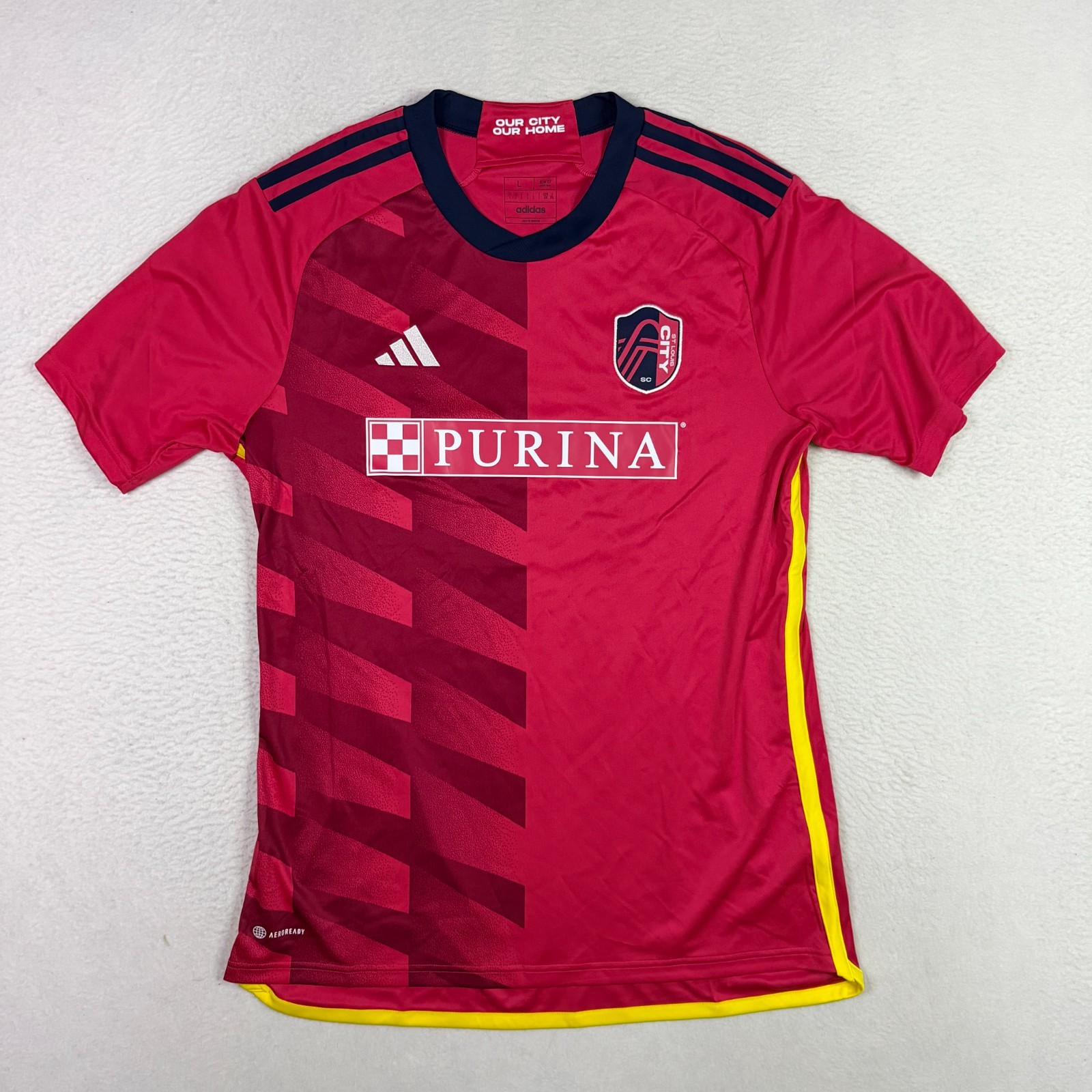 Adidas St. Louis City SC MLS Soccer 23/24 Red Home Kit Jersey Adeniran Men Large