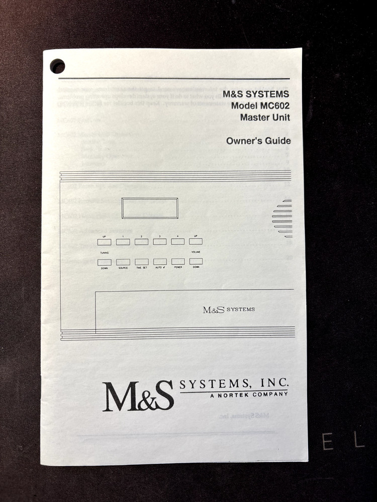 M&S SYSTEMS Intercom System MC602 Master Unit+Chime Card+Owner Guide - UNTESTED