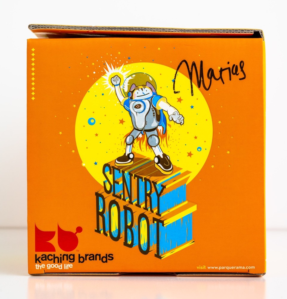 Parquerama Sentry Robot 10" Kaching Brands 2007 Signed Box