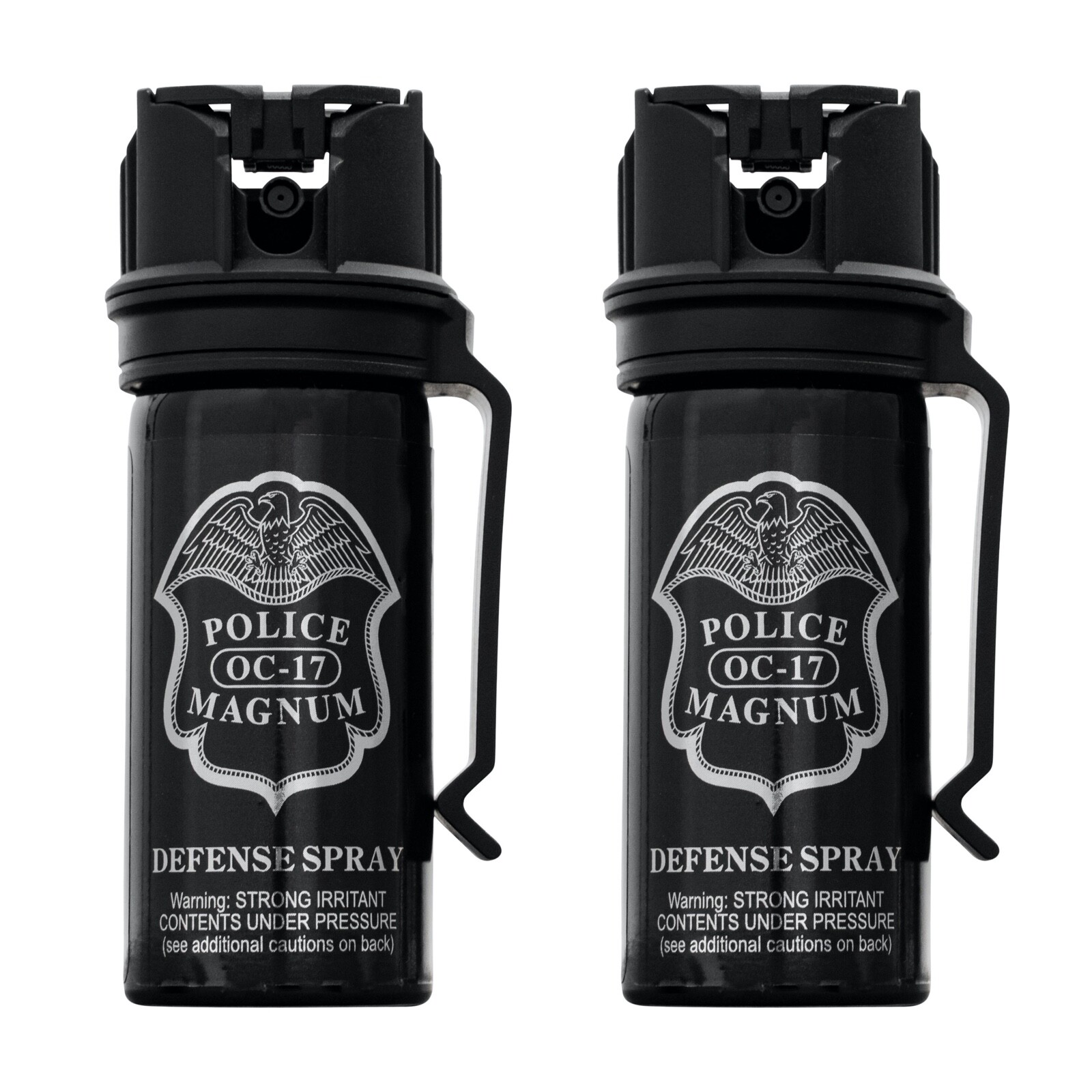 Police Magnum Pepper Spray 2 PCK 2oz Stream Flip Top Belt Clip Self Defense OC
