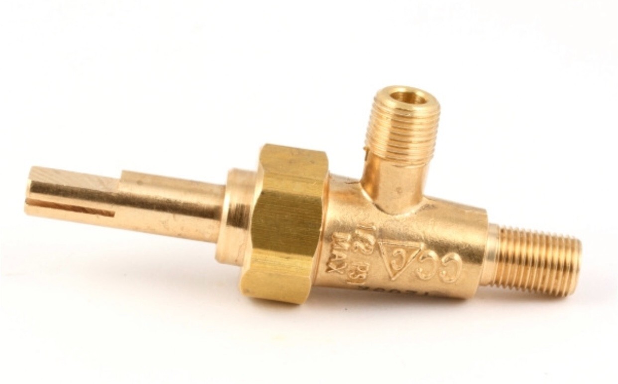 American Range Brass Burner Valve 1/8" MPT Gas IN/OUT - 521166