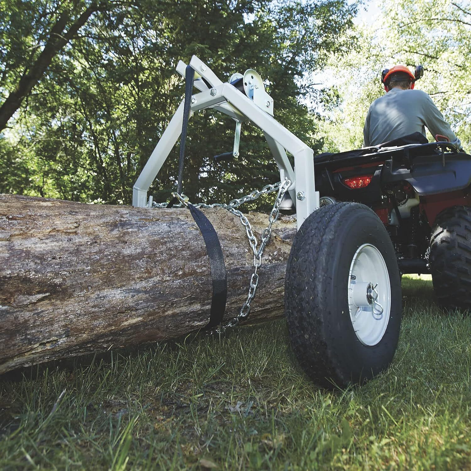 ATV Log Skidding Arch 1000-lbs Capacity 18in Dia. Heavy Duty Log Wood Transport