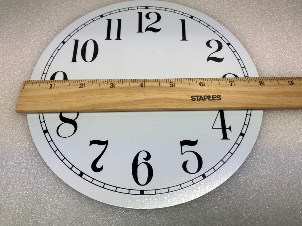 Clock Dial Arabic Numerals Round white Metal 8" Time Ring 7"