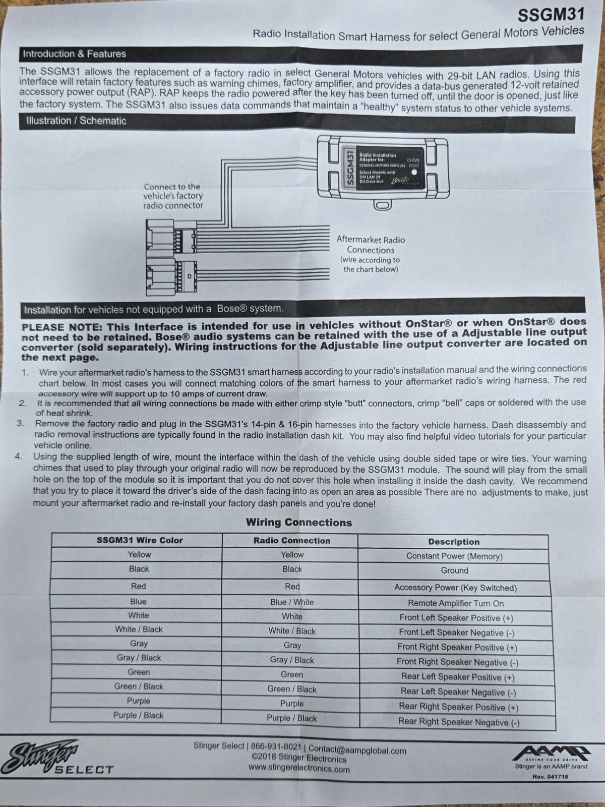 PAC C2R-GM29 LC-GM29 GM SSGM31 Radio Replacement Interface AXXESS AXDI-GLMLN29