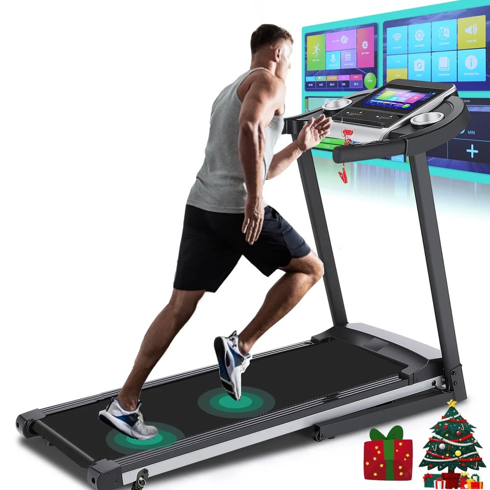 🏃9% Incline Foldable Treadmill with Kettle Cup Holder &36 Workout Programs🏃