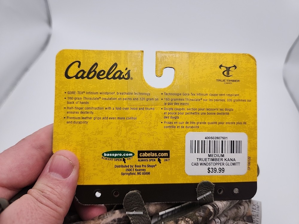 Cabelas GORE-TEX Shooting Gloves Glomitts Windstopper Size Medium