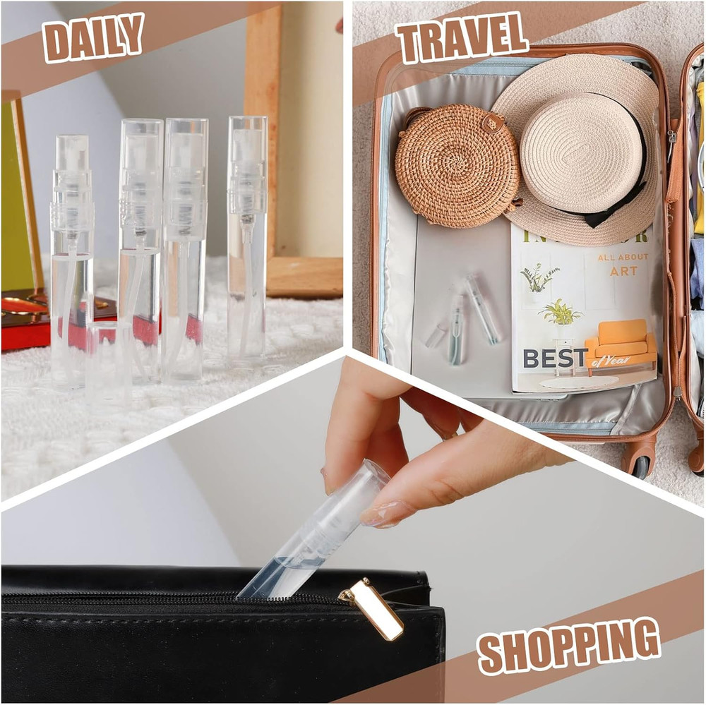 60PCS 5Ml Mini Spray Bottle, Mini Clear Plastic Spray Bottle Empty, Fine Mist Re
