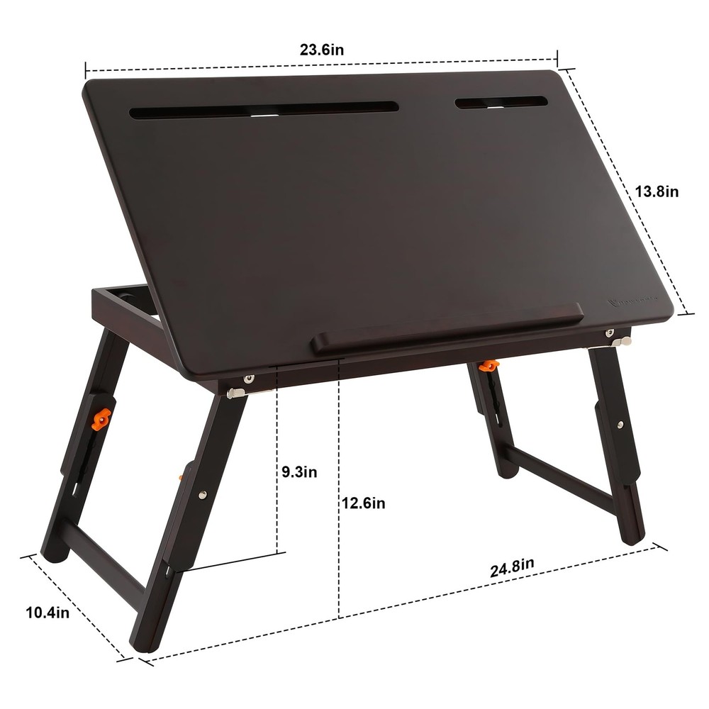 Drawing Table Foldable Drafting Desk with Adjustable Height & Angle Bamboo Dr...