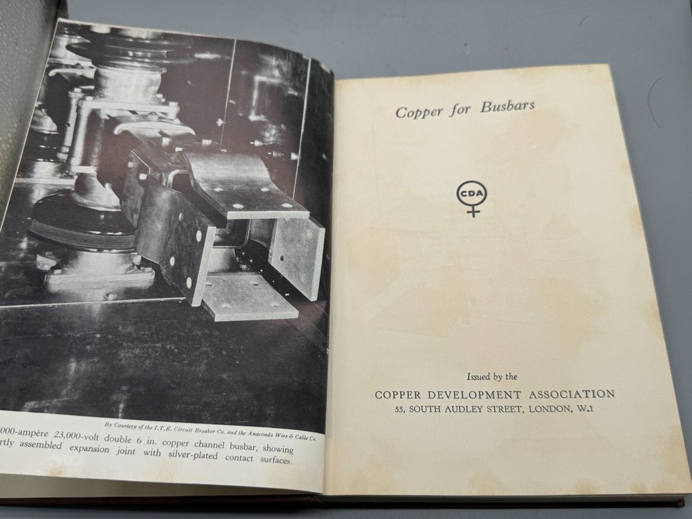 VINTAGE COPPER FOR BUSBARS HARDCOVER CDA TECHNICAL ELECTRICAL ENGINEERING