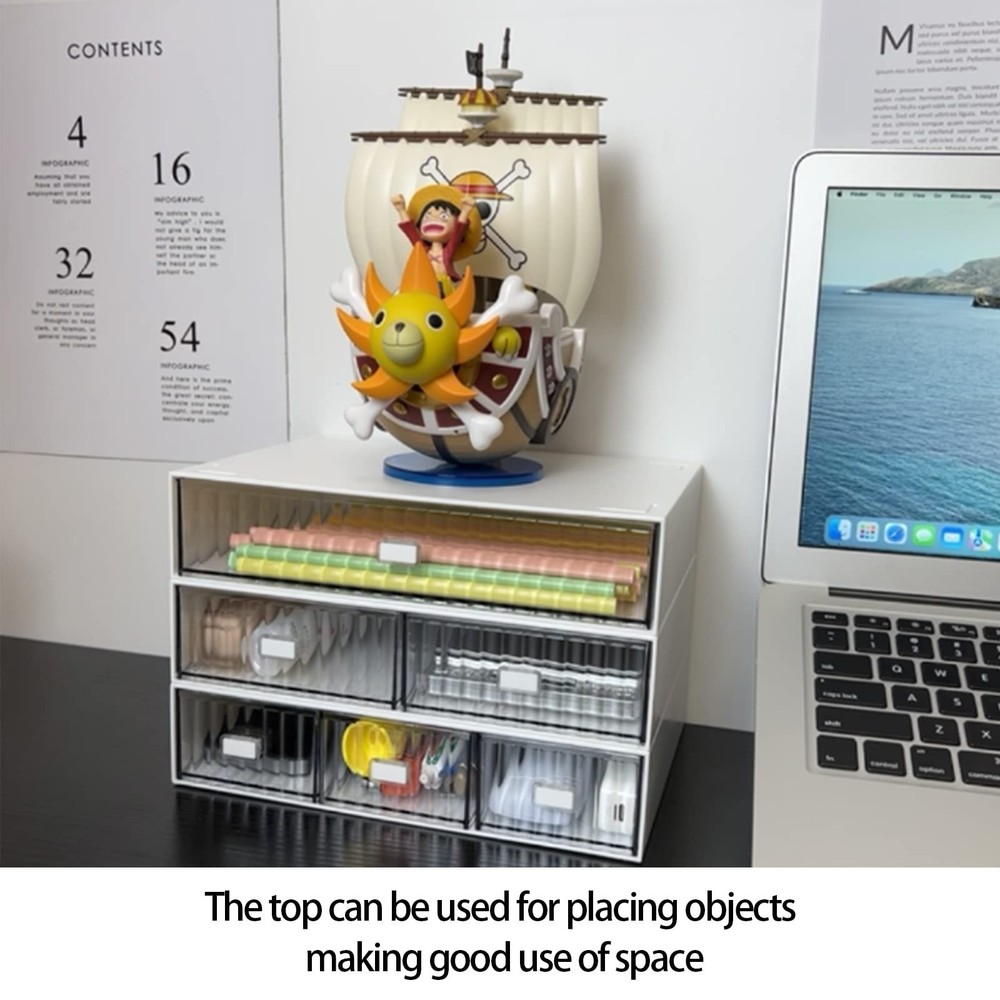 Desk Drawer Organizer, Stackable Office Supplies Storage, Plastic Drawer, Des...