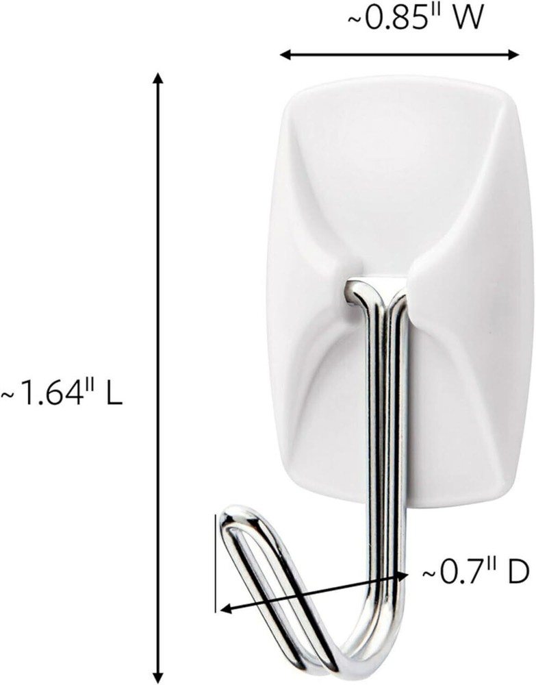 Command Small Wire Toggle Hooks, Damage Free Hanging Wall Hooks with White