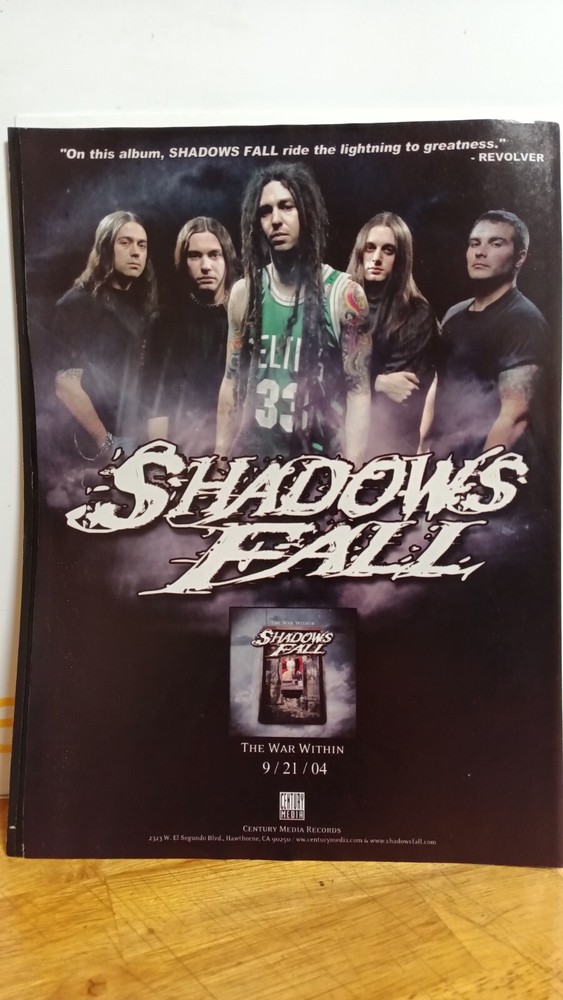 SHADOWS FALL ALBUM RELEASE AD 2004 PRINT AD 11 X 8.5  c5