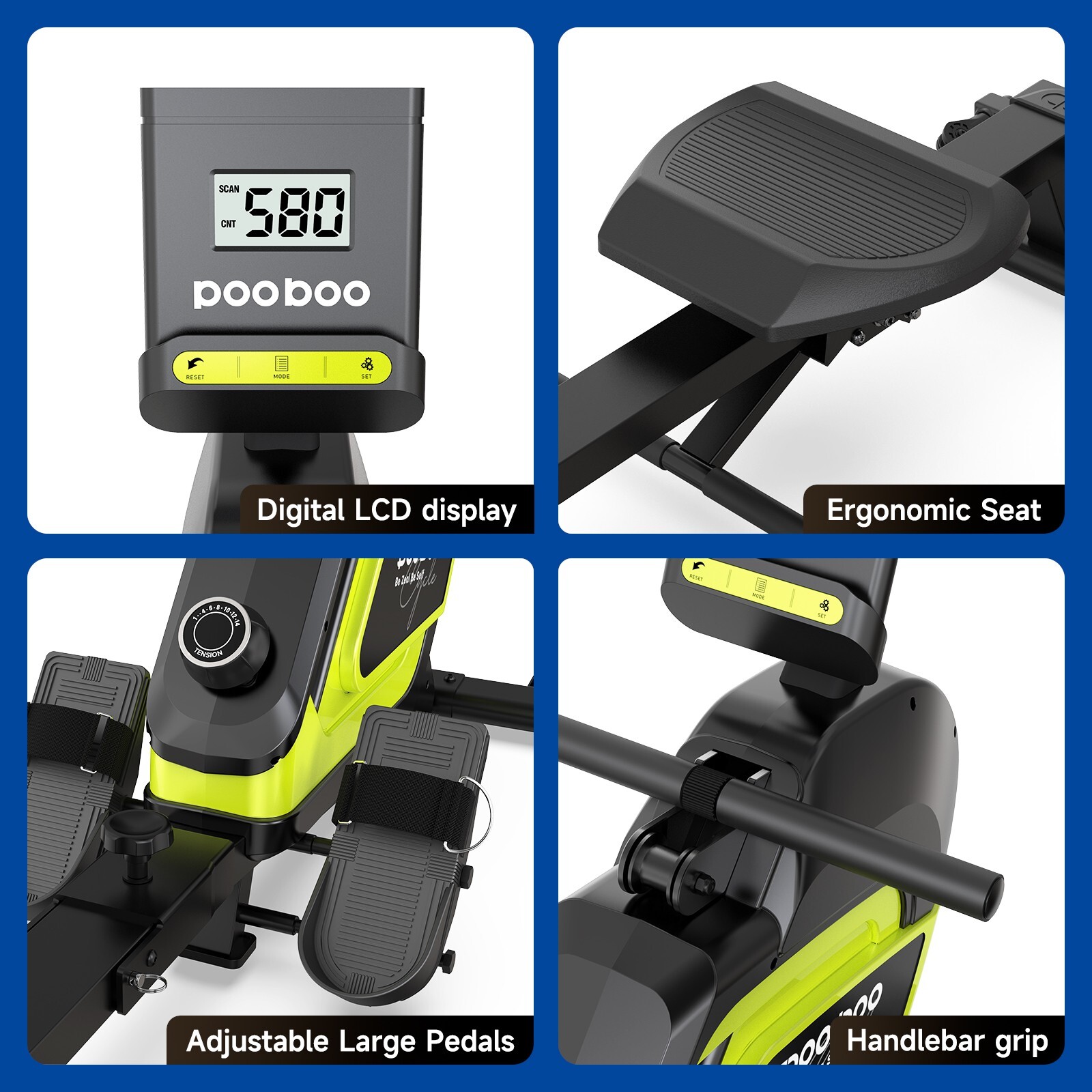 Magnetic Row Rowing Machine Concept 2 Rower Cardio Home Gym Exercise Equipment