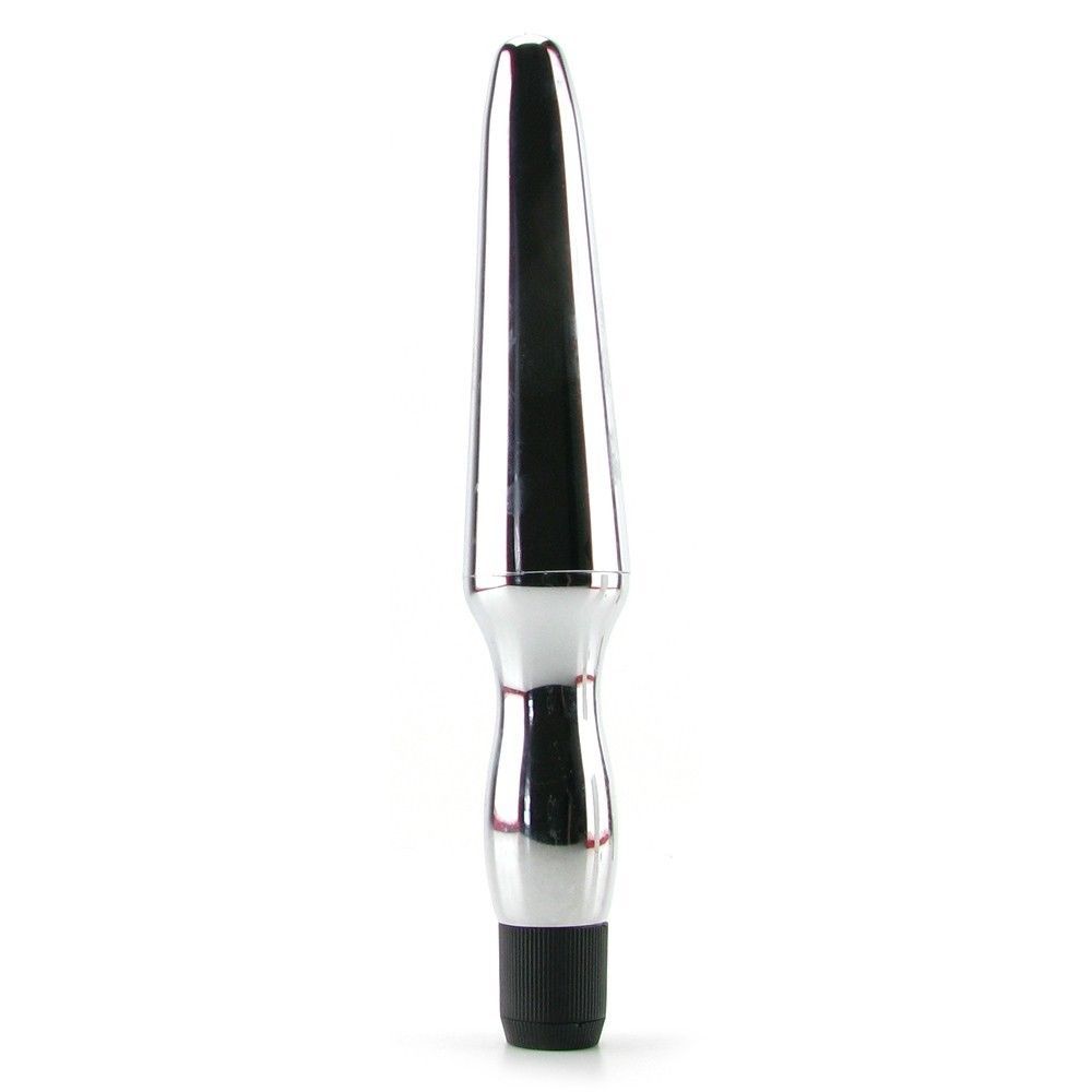 Vibrating Waterproof Anal Probe Silver Butt Plug Vibrator
