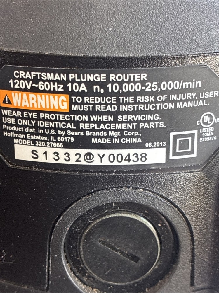 Craftsman 320.27666 Variable Speed Plunge Router