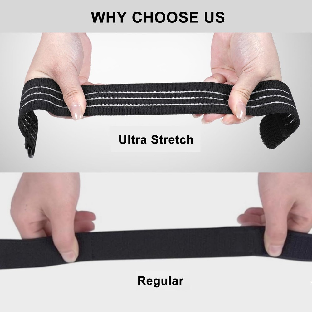 Masterwise 2PCS Adjustable Elastic Ankle Straps, Boot Straps for 2 PCS, Black