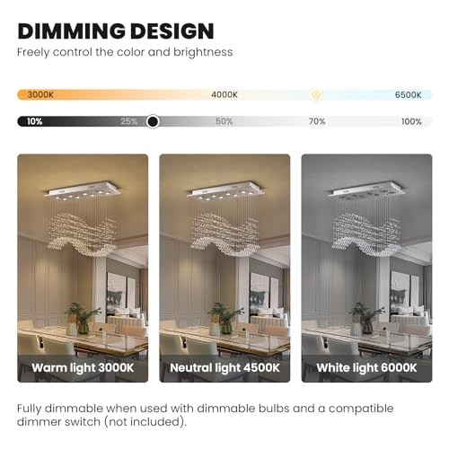 Rectangular Wave Raindrop Chandelier, Flush Mount Crystal Chandelier,