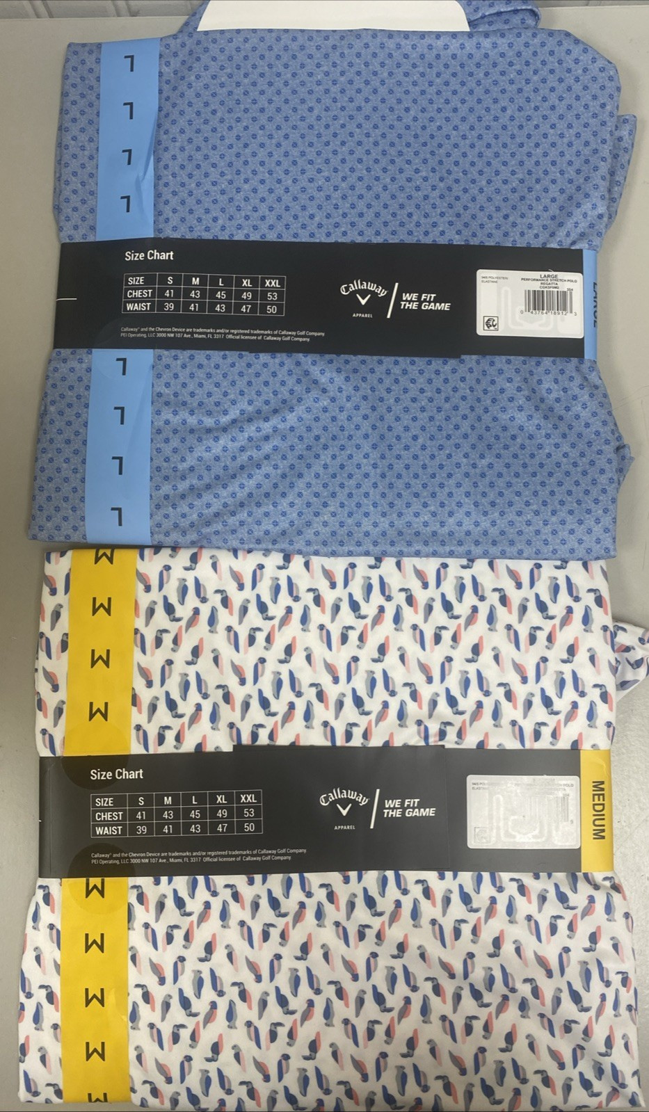 Callaway Men's Performance Stretch Polo Shirt New with Tags