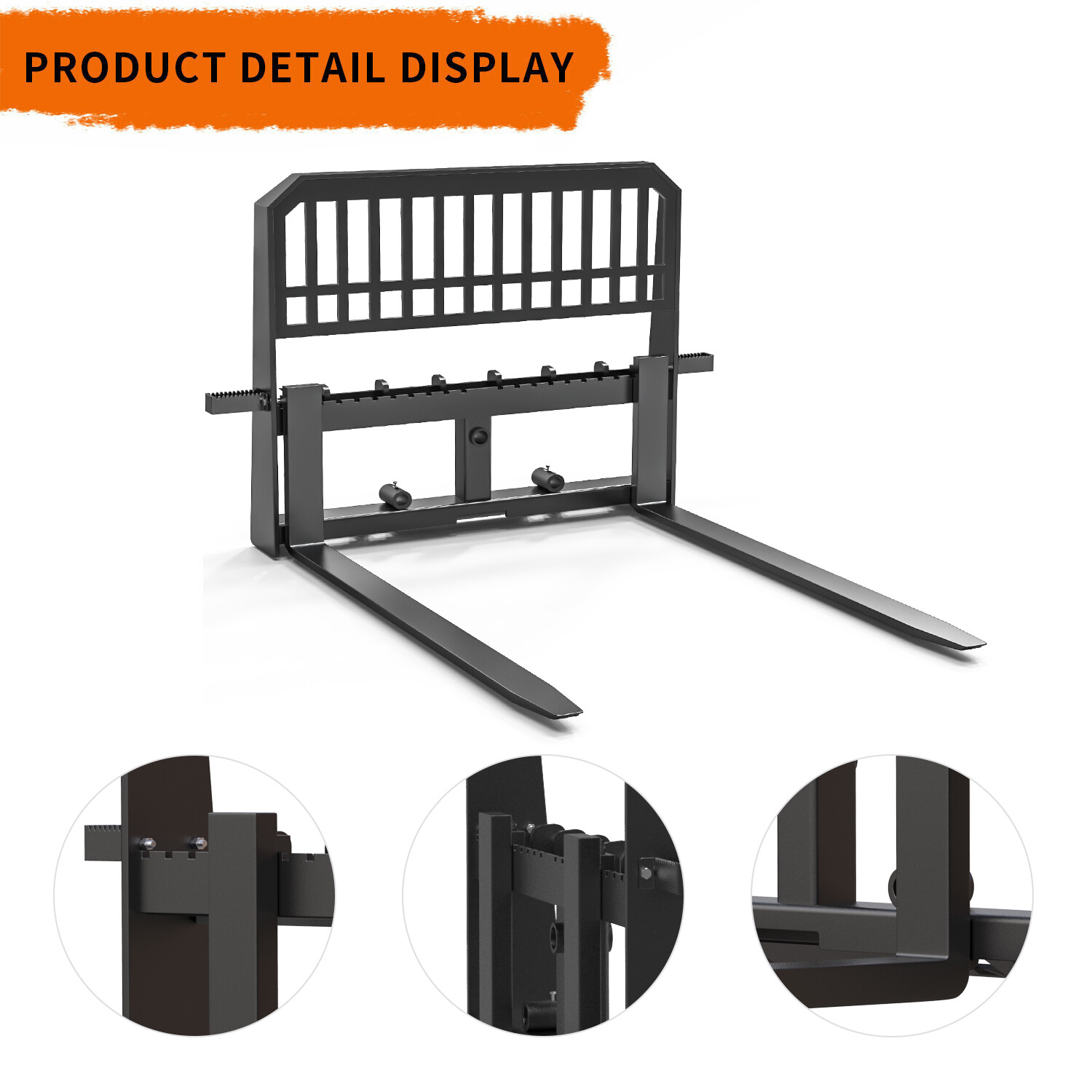Skid Steer Tractor Attachment: 45" Frame W/ 48" Blades Pallet Fork 4000LBS Heavy