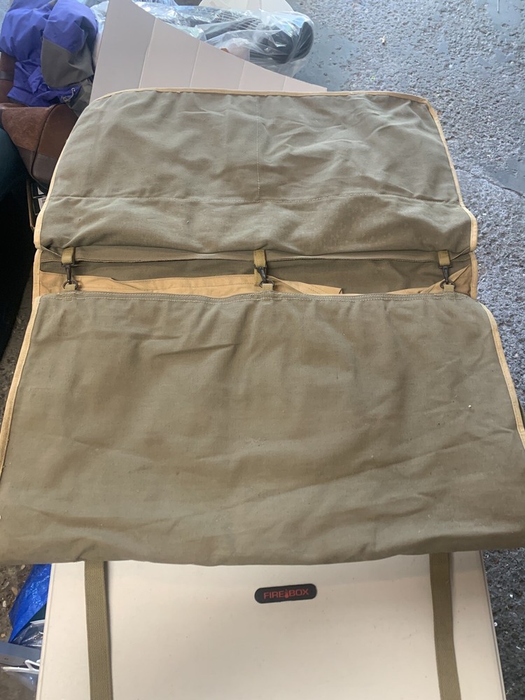 1940-43 WWII United States Marine Corps USMC Officers Canvas Garment Bag Vintage