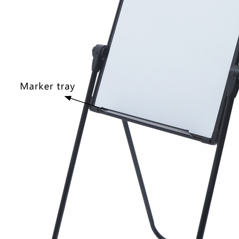 Black Frame Portable Whiteboard Height Adjustable Flip Chart Writing Memo Board