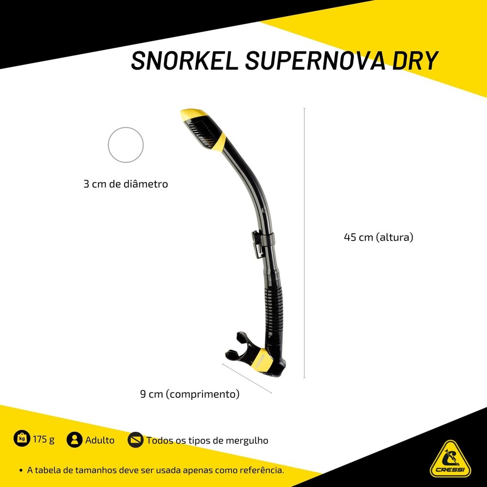 Supernova Dry Dry Snorkels, Clear/Cobalt