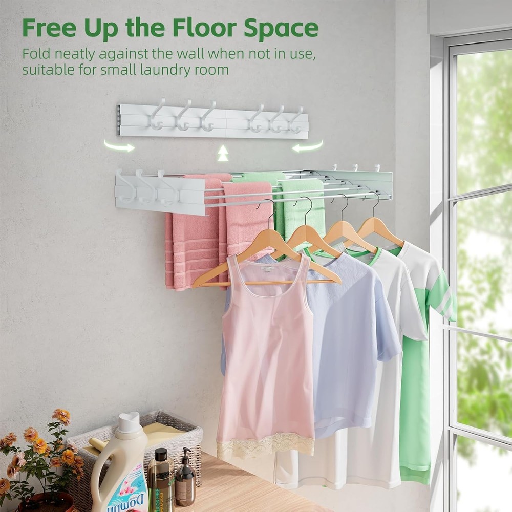 Elegant 31.5'' Wall-Mounted Clothes Drying Rack - Space-Saving & Stylish