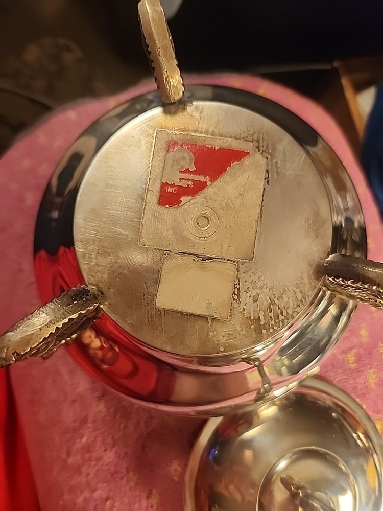 Vintage Elegant Tea Caddy/Covered Candy Dish Koi Final & Feet Silverplate MCM