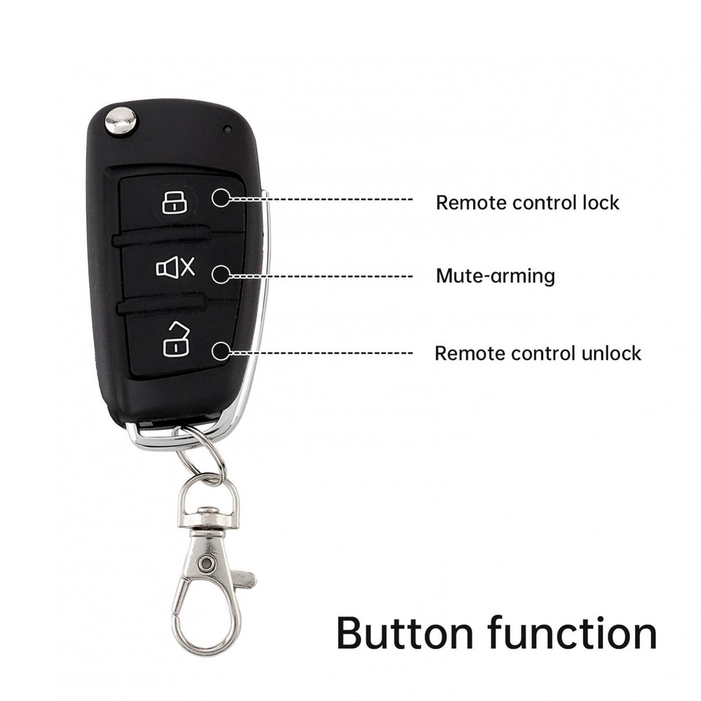 Universal Car Alarm Security System Keyless Entry with 2 Remote Controls Siren