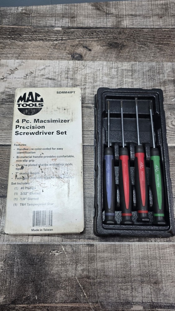 MAC Tools Screwdriver Set Phillips Flat Slotted TORX Mini Precision Tip Lot