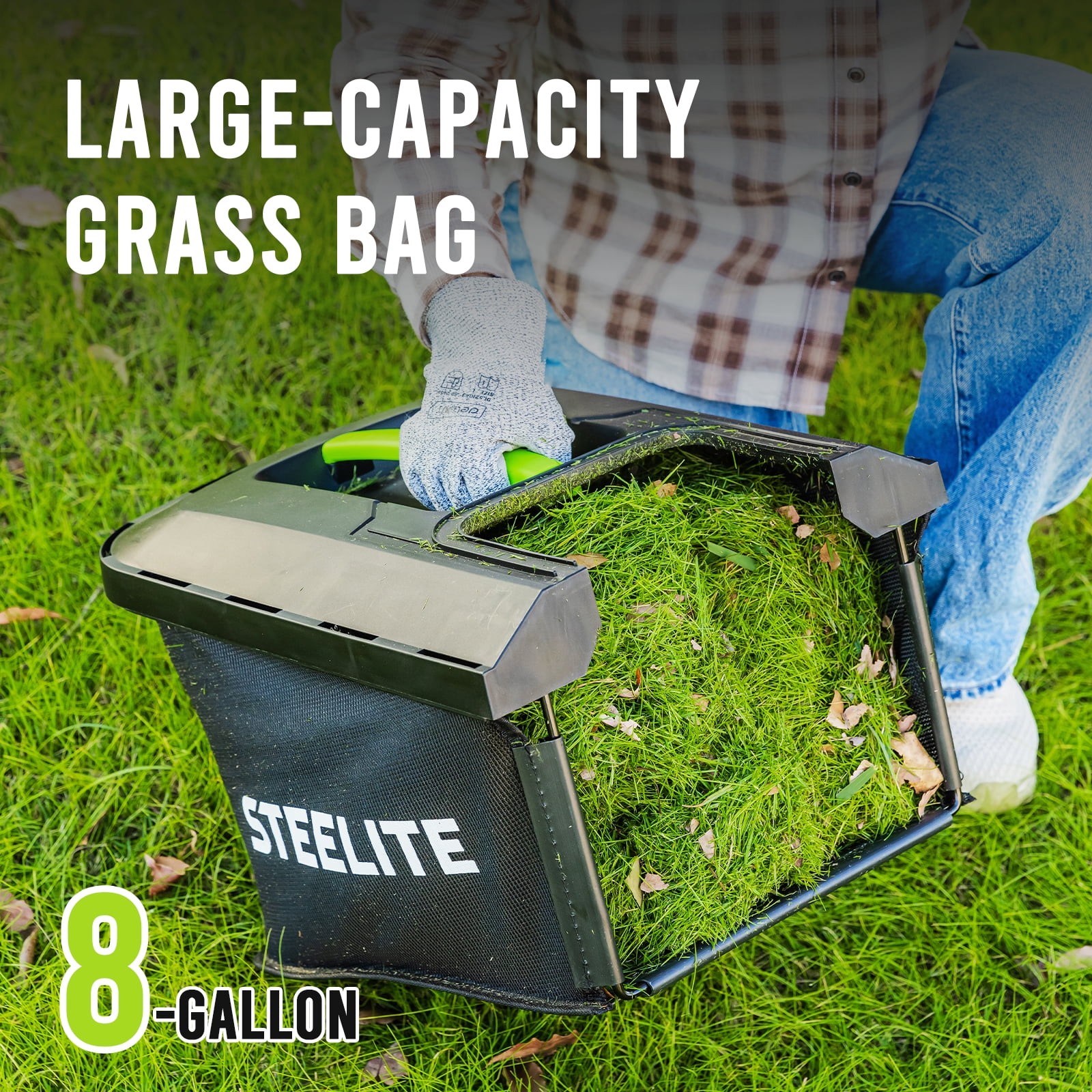 Steelite 13in Electric Cordless Lawn Mower with Brushless Motor & 4.0Ah Battery