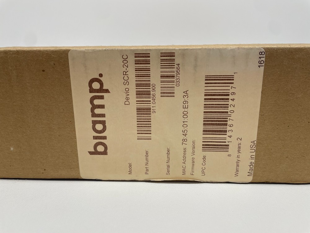 Biamp Devio SCR-20C Conference Room System Hub & DMC-1 Beamtracking Ceiling Mic