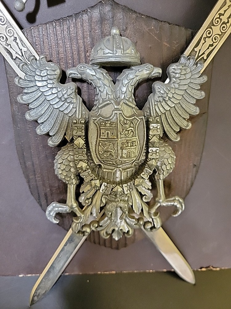 Vintage Dragon Double Dagger Sword Wall Plaque