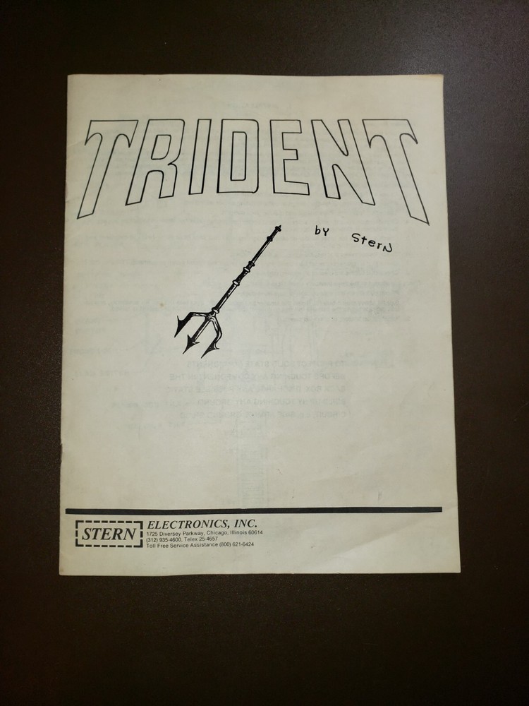 Stern TRIDENT Original Pinball Manual