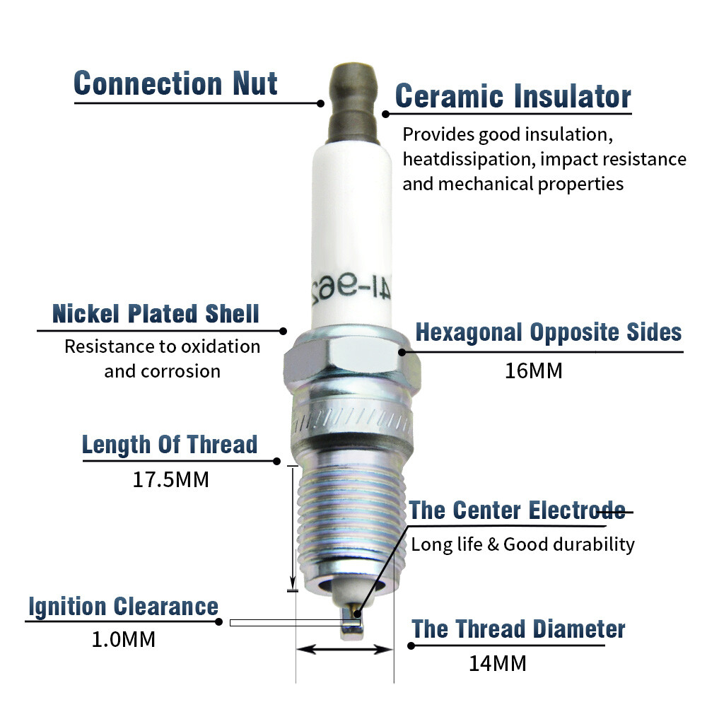 41-962 Spark Plugs +10.5mm Wires For Chevy GMC 1500-2500 1999-2006 LS1 4.8L 5.3L