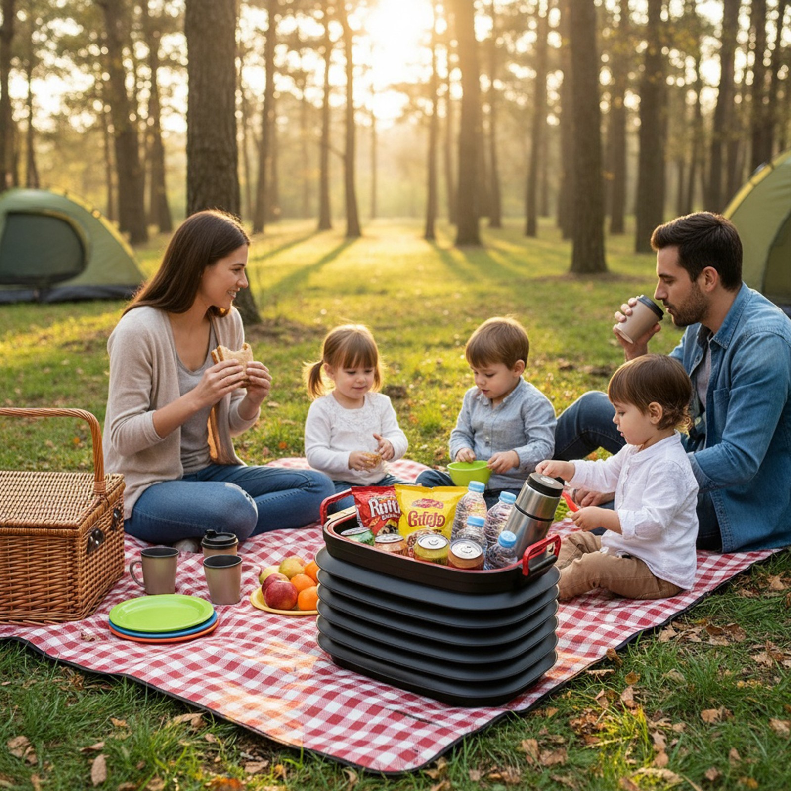 Multifunctional Folding Trash Can For Car RV Camping Water Bucket Outdoor Tavel