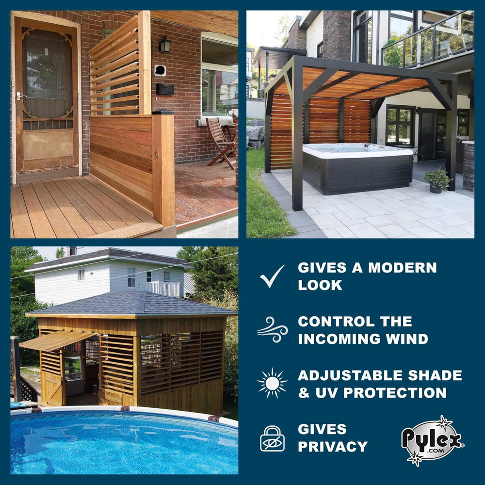 Pylex Deck Sunblind System 11060, Louvers Bracket Shutter Hardware Kit, up to 11