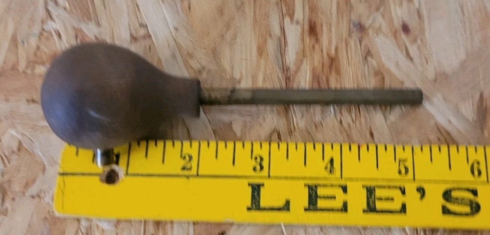 Vintage Small Caliber Wood And Brass Muzzle Loader Ball Starter
