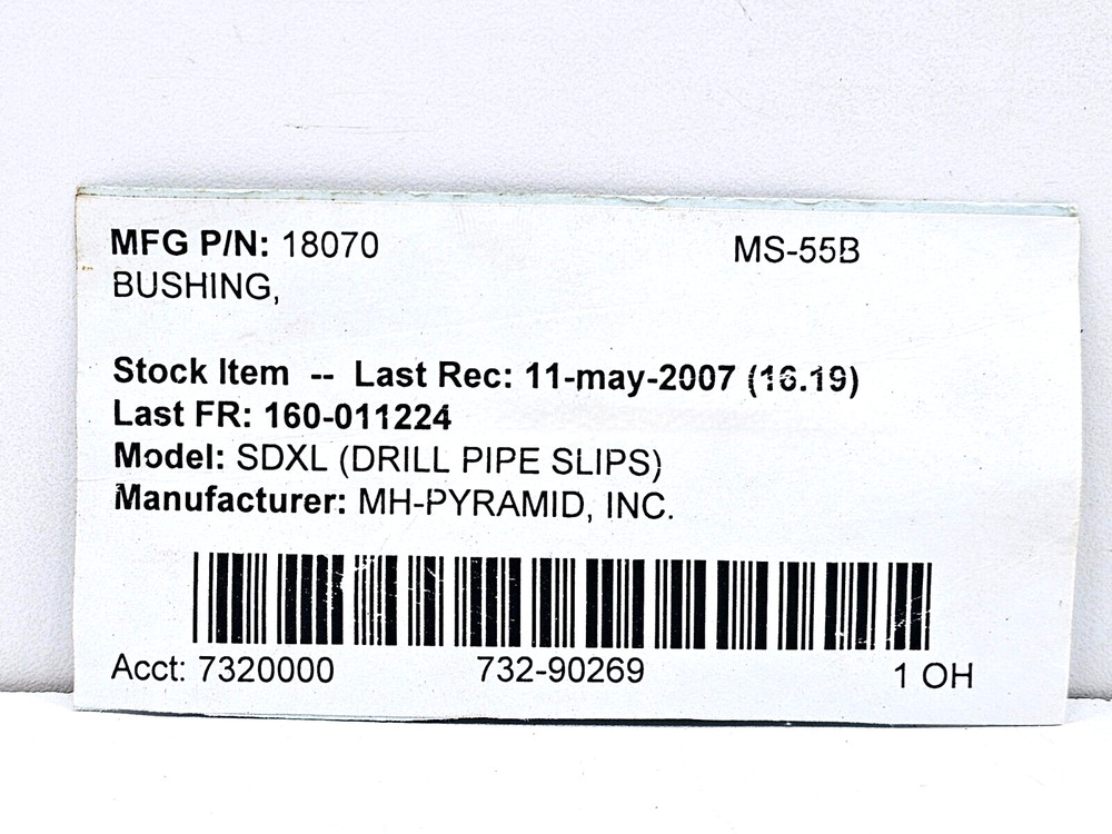 18070 BUSHING SDXL DRILL PIPE SLIPS