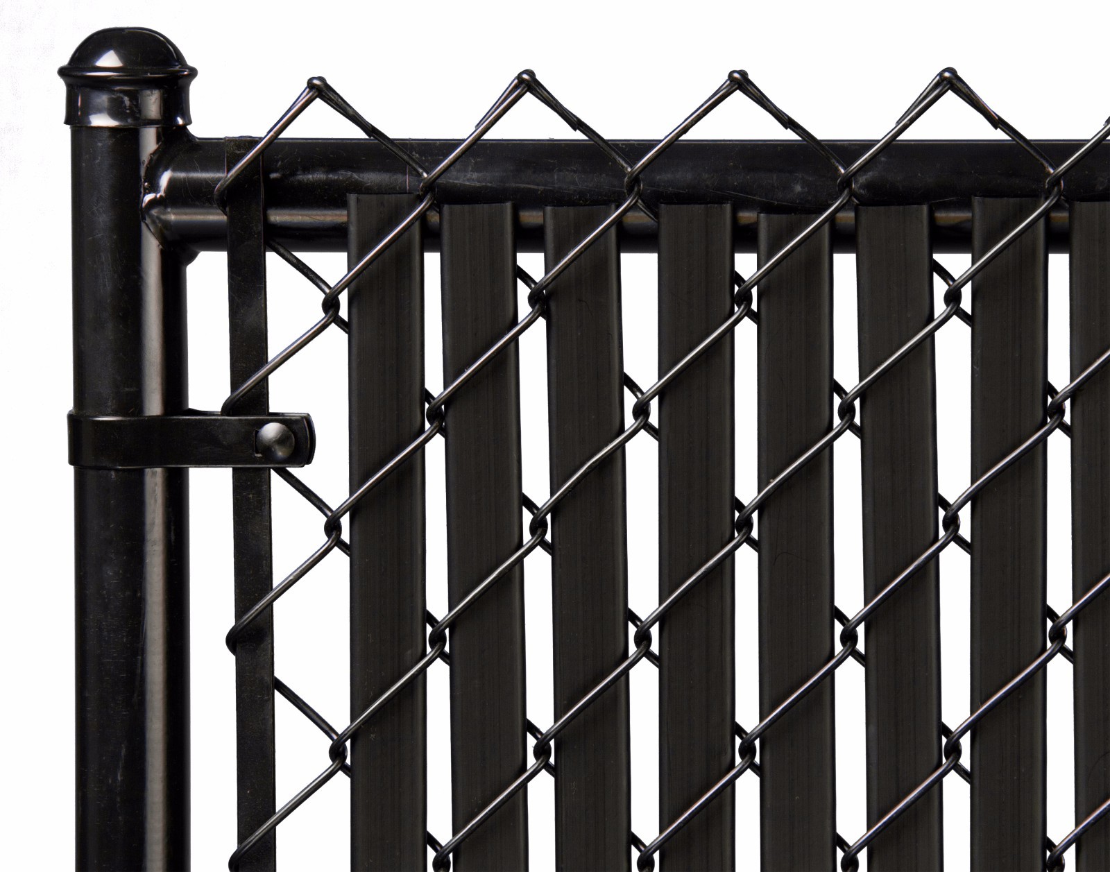 Chain Link Black Double Wall Tube™ Privacy Slat For 6ft High Fence Bottom Lock