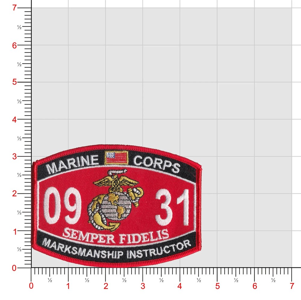 4.5" MARINE CORPS MOS 0931 MARKSMANSHIP INSTRUCTOR EMBROIDERED PATCH