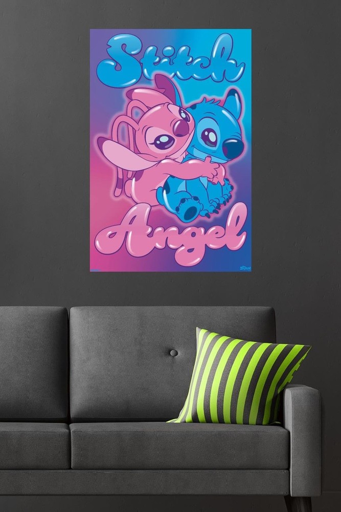 Disney Lilo and Stitch - Angel and Stitch Hug Wall Poster, 34L" x 22.4W", Unf...
