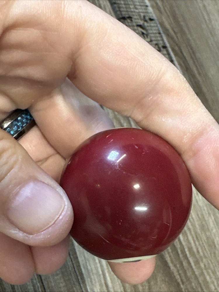 Mini Pool Ball #7 Solid Maroon 1.5" Diameter Miniature Billiard Replacement Vtg