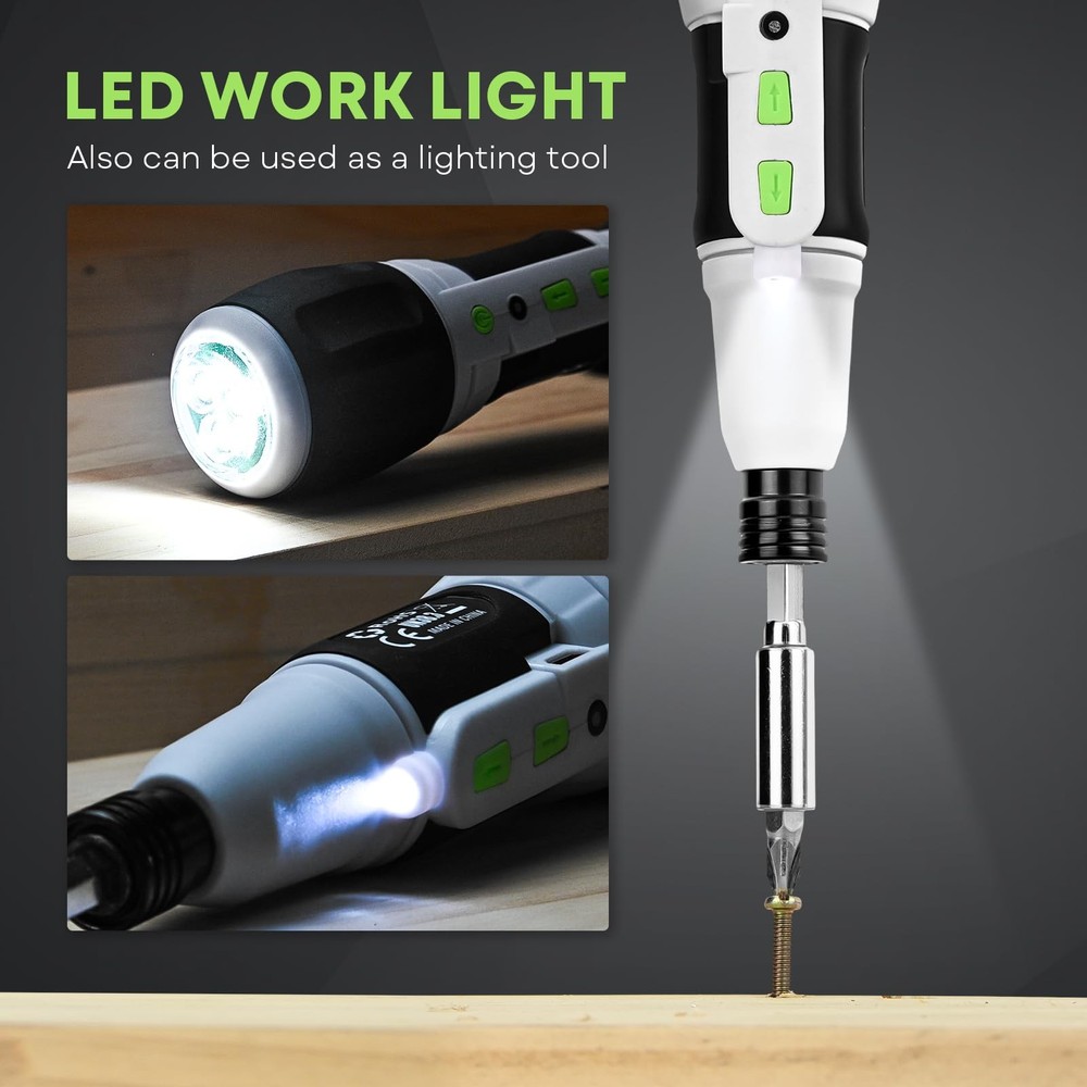Electric Screwdriver Cordless Power Screwdrivers Set Tool Kit Torque Settings...