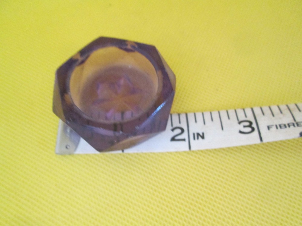 Salt Cellar Hexagonal Amethyst Open 1 3/4" Diameter beauitiful color
