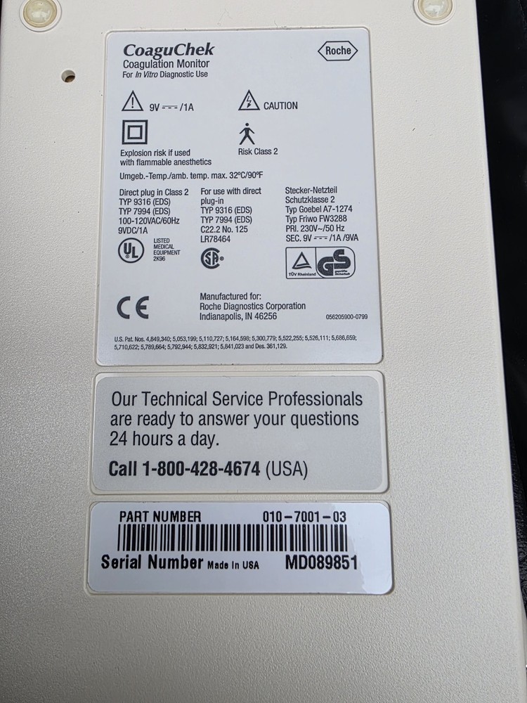 Boehringer Mannheim Roche Coague Check System For Prothrombin Time Self T (Read)